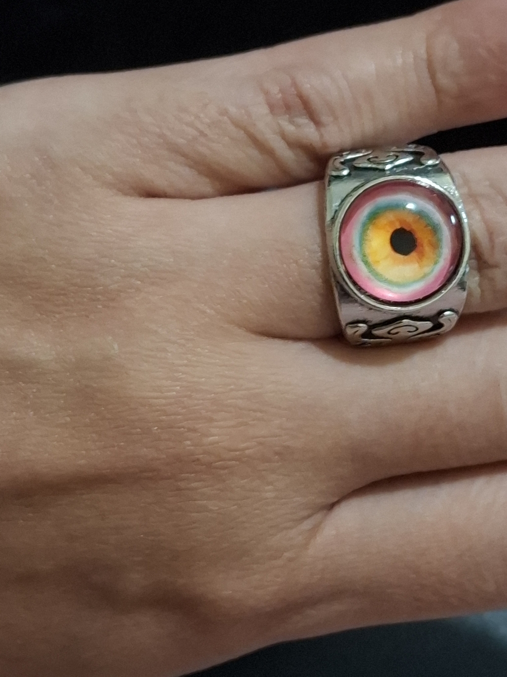 Multicolor Glass Eye Statement Ring - Women Jewelry